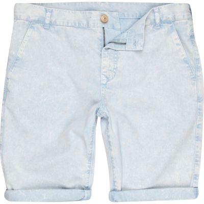Light blue washed chino shorts 