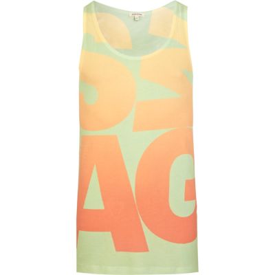 Green swag print vest