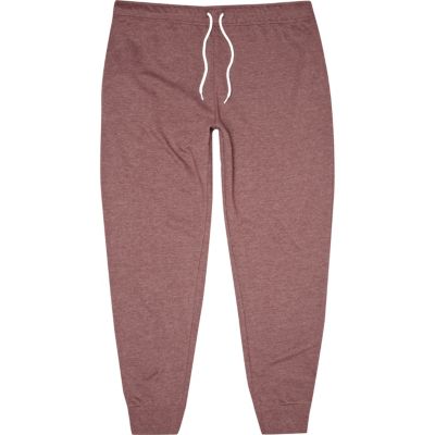 Red marl cuffed hem joggers