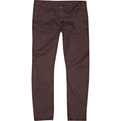 Dark red slim chinos