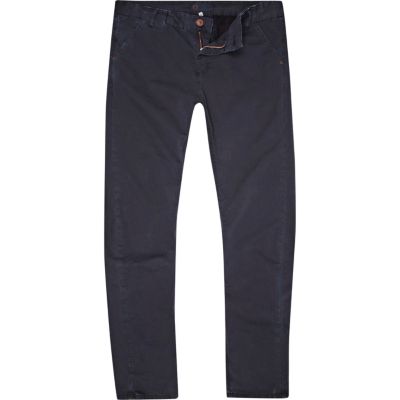 Navy washed trousers 