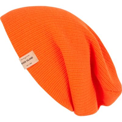 Orange fluro beanie hat 