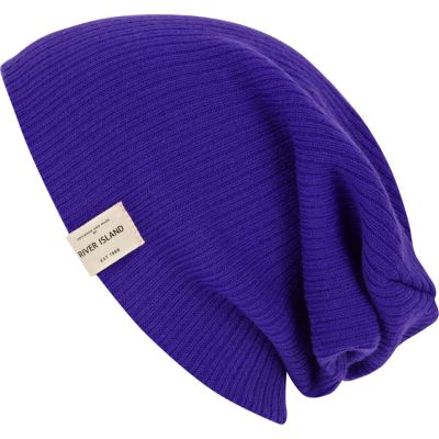 Purple fluro beanie hat