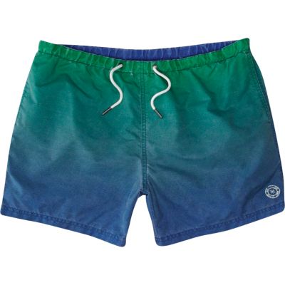 Blue and green dip dye swim shorts