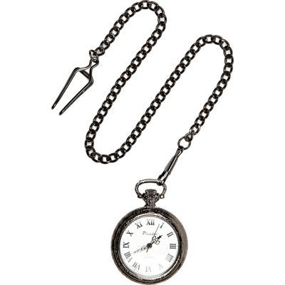 Gunmetal tone antique-style pocket watch