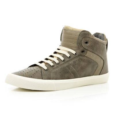 Grey contrast panel high tops 