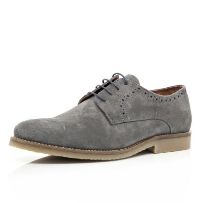 Grey suede lace up brogues