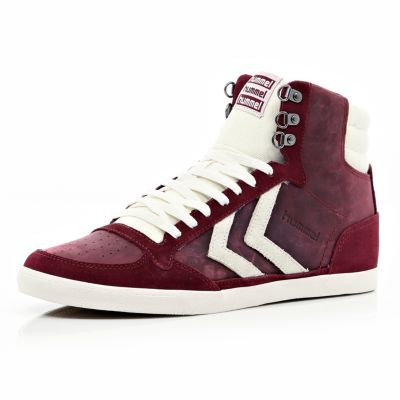 Red contrast panel Hummel high tops