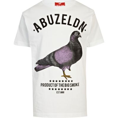 White Abuze London pigeon print t-shirt
