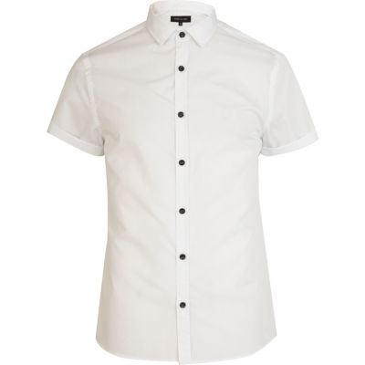 White short sleeve poplin shirt