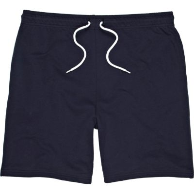 Navy jersey casual shorts