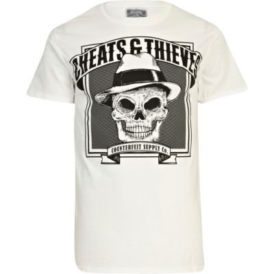 White Cheats & Thieves skull print t-shirt