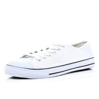 White lace up plimsolls