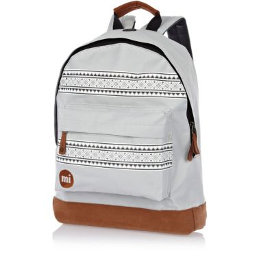 Grey MiPac Nordic print rucksack