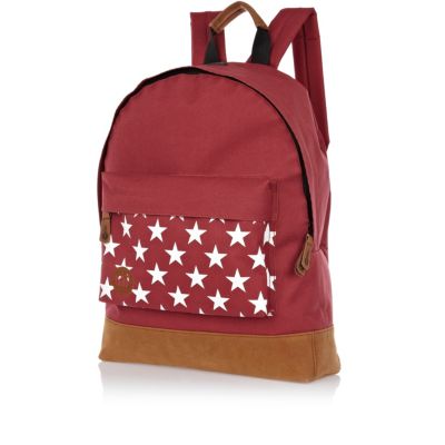 Red MiPac star print rucksack
