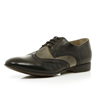 Black contrast panel formal shoes
