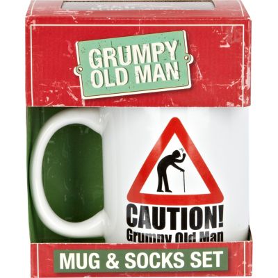Grumpy old man mug and socks gift set