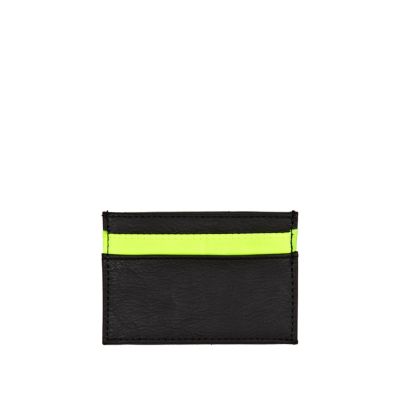 Black neon yellow insert card holder