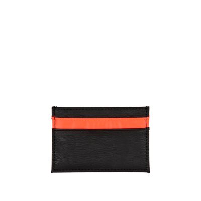 Black neon orange insert card holder