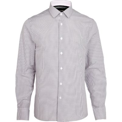 Purple check long sleeve shirt