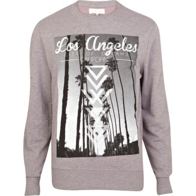 Purple Los Angeles photo print sweatshirt