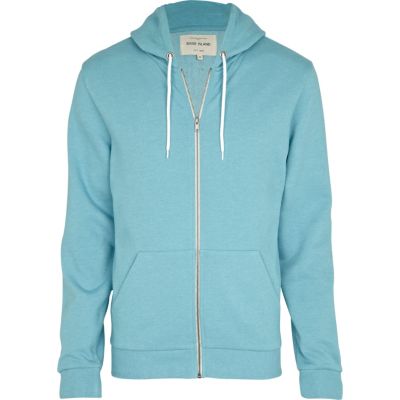 Pale blue zip through hoodie