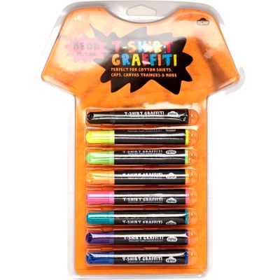 Neon t-shirt graffiti pens