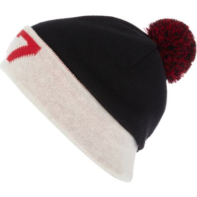 Black 67 print beanie hat