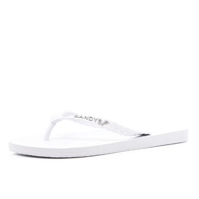 White Gandys flip flops 