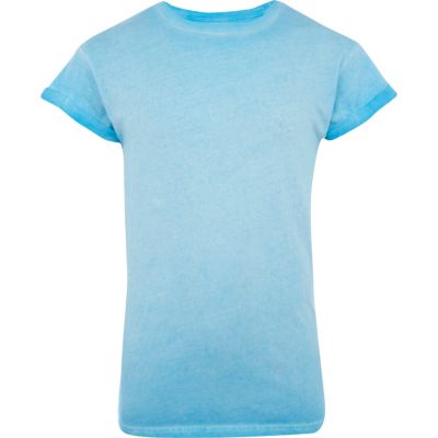 Blue neon washed short sleeve t-shirt