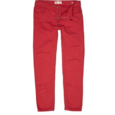 Bright red Sid skinny stretch jeans