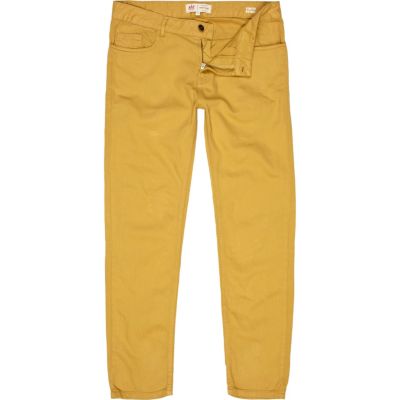 Mustard yellow Sid skinny stretch jeans