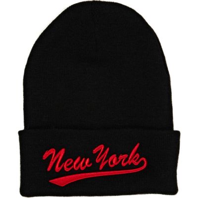 Black New York beanie hat