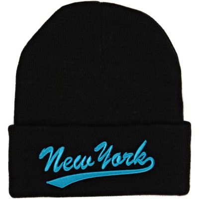 Black New York beanie hat