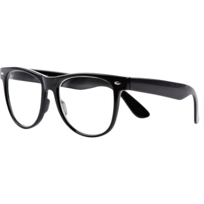Black oversized geek glasses
