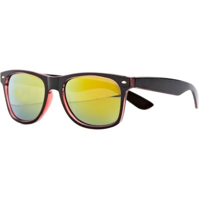 Dark red gold lens retro sunglasses