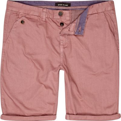 Pink chino shorts