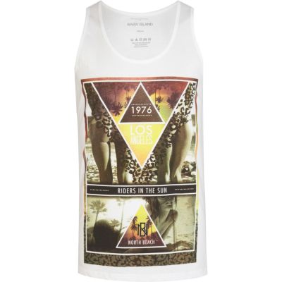 White North Beach LA print vest
