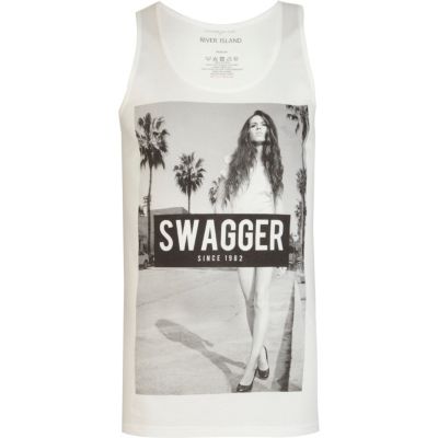 Ecru swagger girl print vest
