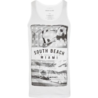 White South Beach Miami print vest