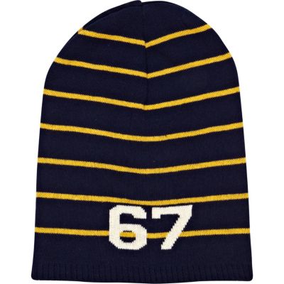 Navy stripe 67 beanie hat