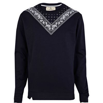 Navy Bellfield bandana print sweatshirt