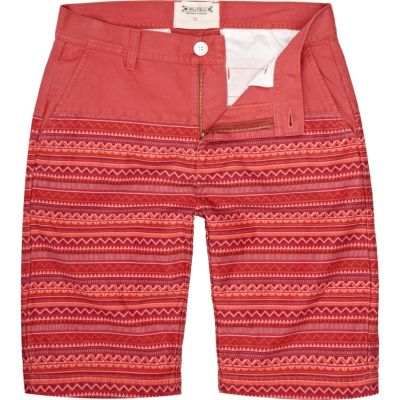Red Bellfield placement aztec print shorts