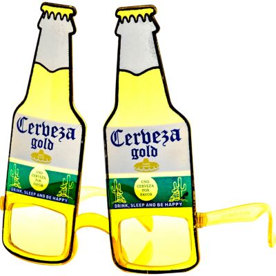 Yellow beer novelty glasses