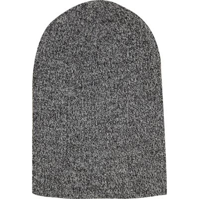Black and white twist knit beanie hat 