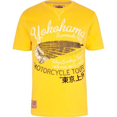 Yellow Tokyo Laundry Yokohama print t-shirt