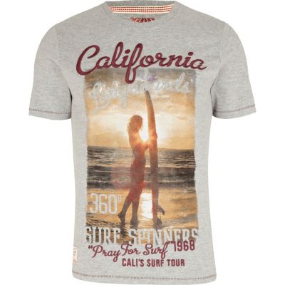 Grey Tokyo Laundry California surf t-shirt