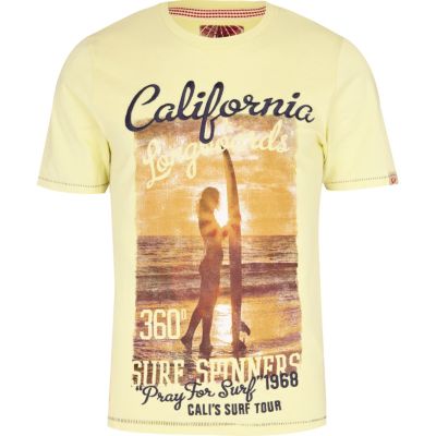Yellow Tokyo Laundry California surf t-shirt