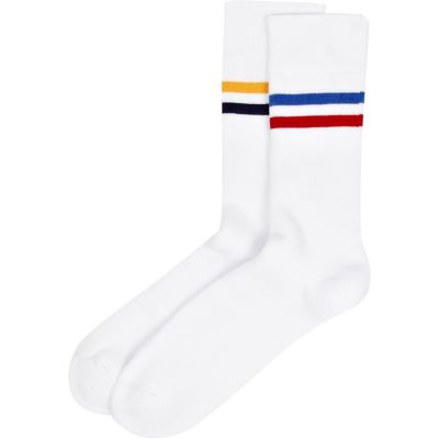 White coloured stripe socks pack