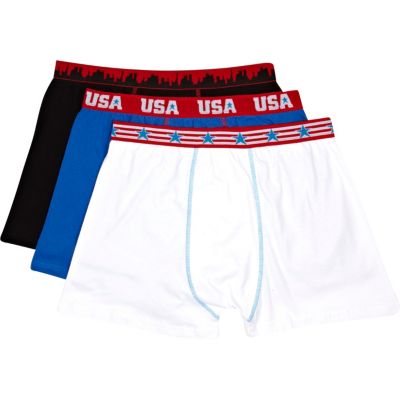 Red USA print boxer short pack